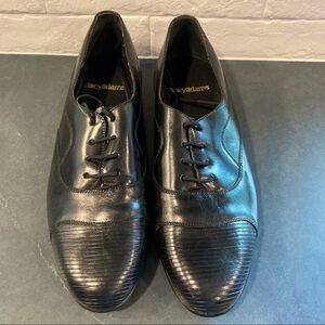 Stacy Adams sz 10 black leather cap toe derby shoes dress shoes